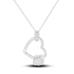 Ženska ogrlica od srebra u obliku većeg srca sa 3 manja unutar, 47 cm