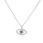 Ženska ogrlica od srebra u obliku plavog oka