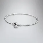 Ženska narukvica od srebra sa kopčom srce beskonačnosti