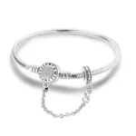Ženska narukvica od srebra sa kopčom porodica zauvijek i sigurnosnim lancem