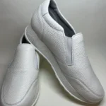 Kožne ženske tene, boja bijela bez pertli