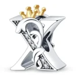 Privjesak za narukvicu, slovo X sa krunicom