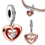 Privjesak za narukvicu, rose gold viseći sa detaljem kamena