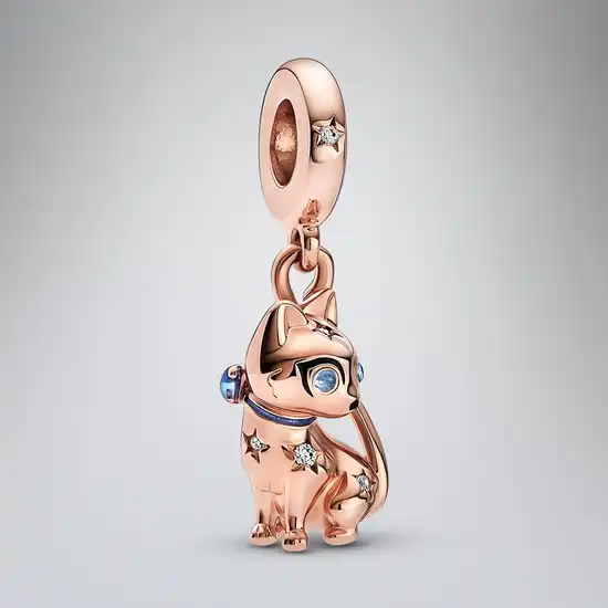 1-5-10-28-opt Privjesak za narukvicu, rose gold viseći u obliku mačke - Image 1