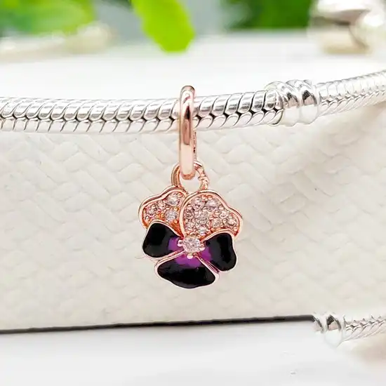 1-5-10-31-opt Privjesak za narukvicu, rose gold viseći u obliku cvijeta - Image 1