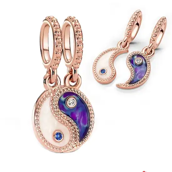 1-5-10-35-opt Privjesak za narukvicu, rose gold viseći Jing i jang rosegold - Image 1