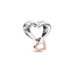 Privjesak za narukvicu, rose gold, srce