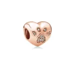 Privjesak za narukvicu, rose gold, šapica