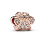 Privjesak za narukvicu, rose gold u obliku šape