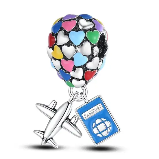 1-5-11-8- 550 Privjesak za narukvicu, viseći, putovanje, kofer, avion, pasoš - Image 1