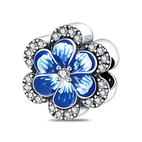 1-5-23-2-550 Privjesak za narukvicu, plavi cvijet - Image 1